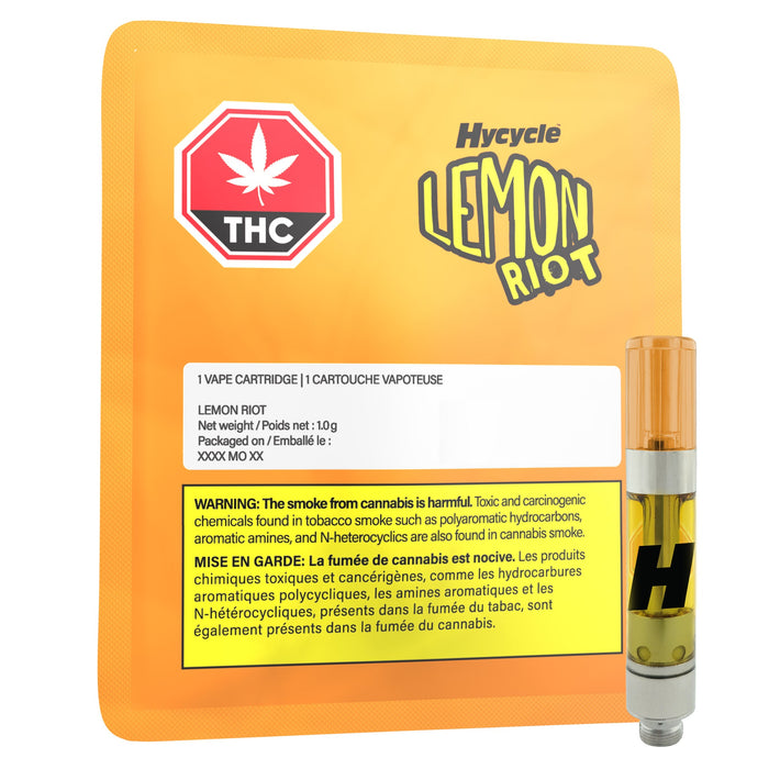 HYCYCLE SATIVA-LEMON RIOT VAPE CARTRIDGE