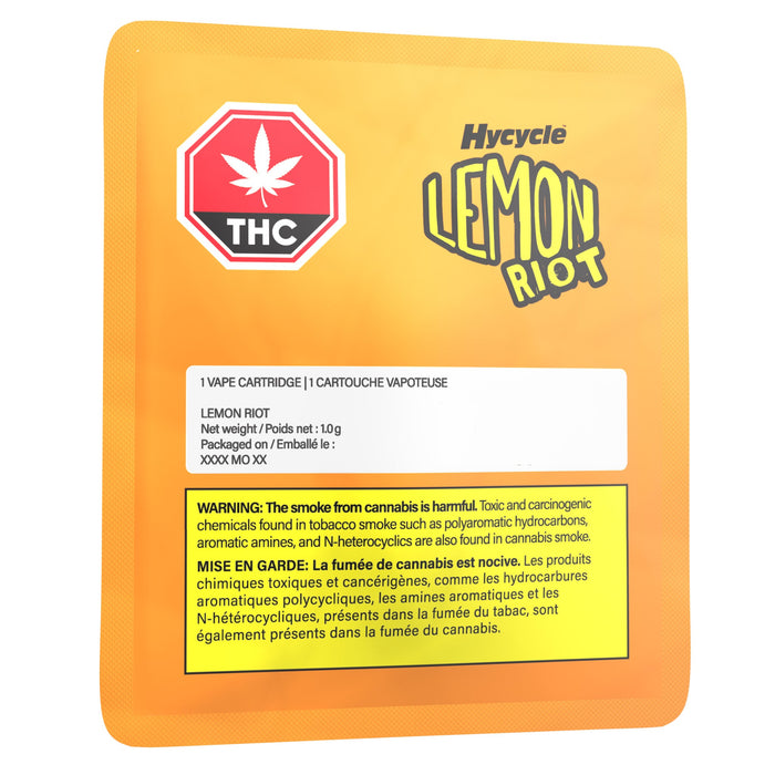 HYCYCLE SATIVA-LEMON RIOT VAPE CARTRIDGE