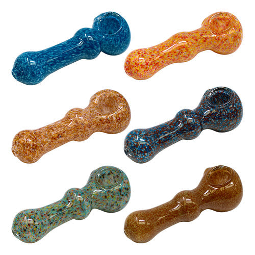 ASSORTED COLOR SPRINKLE FRIT GLASS PIPE 4 INCHES